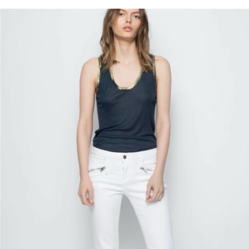 ZADIG & VOLTAIRE Tam Gold Spi Foil Tank Top
